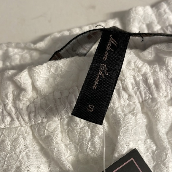 BCBG Maxazria Woven white Small long skirt with two tier ruffle bottom NWT - Picture 3 of 8